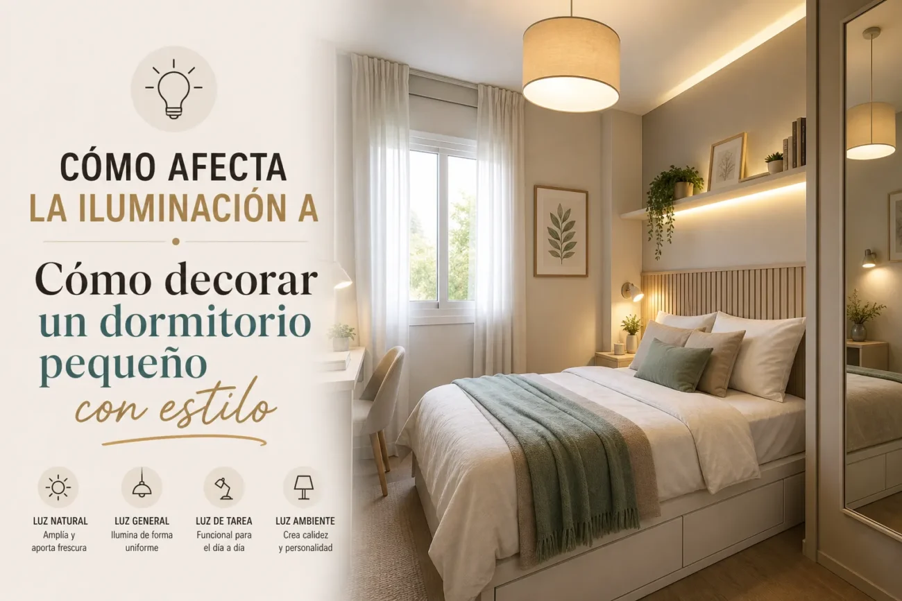 cómo afecta la iluminación a Cómo decorar un dormitorio pequeño con estilo