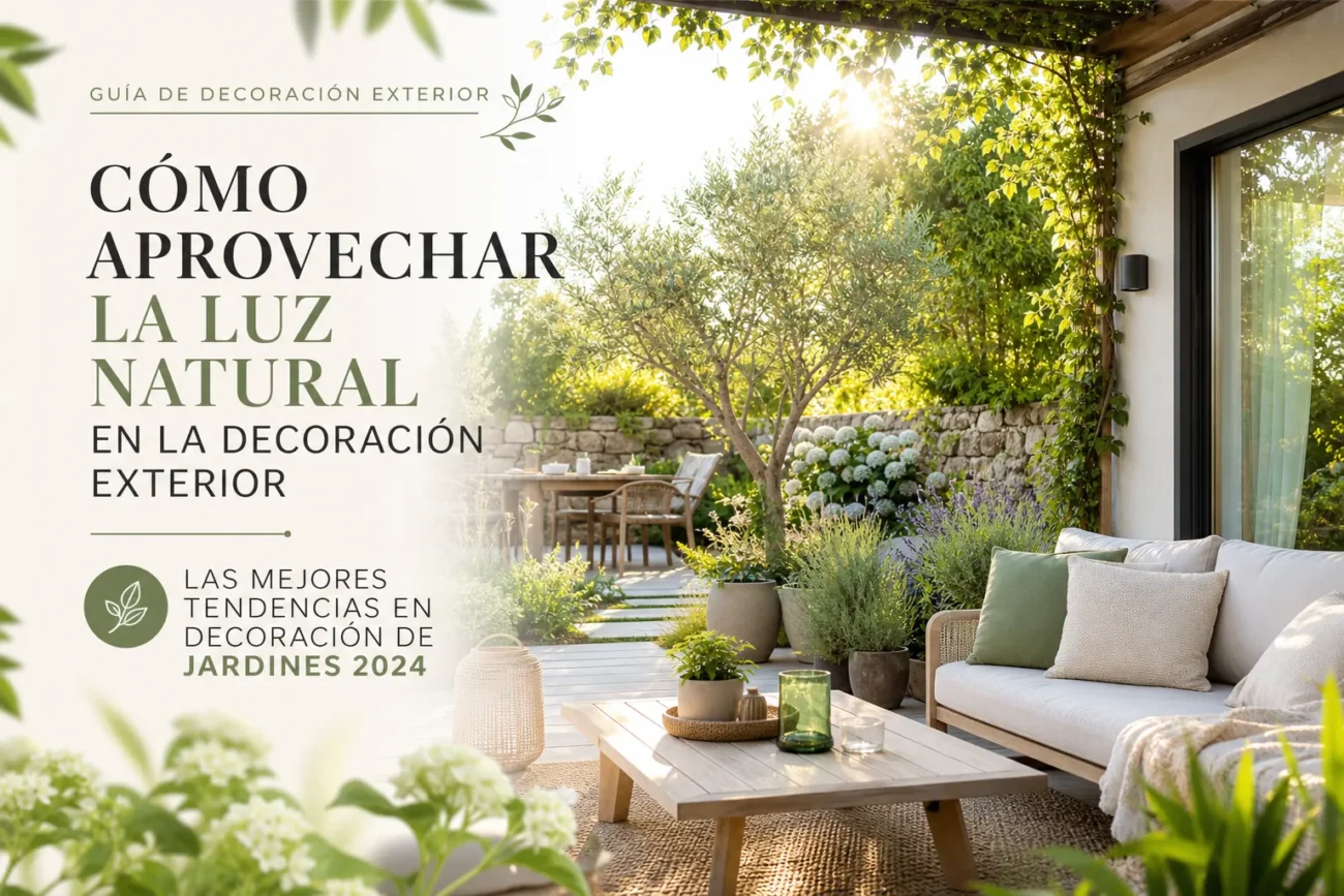 cómo aprovechar la luz natural en la decoración exterior Las mejores tendencias en decoración de jardines 2024