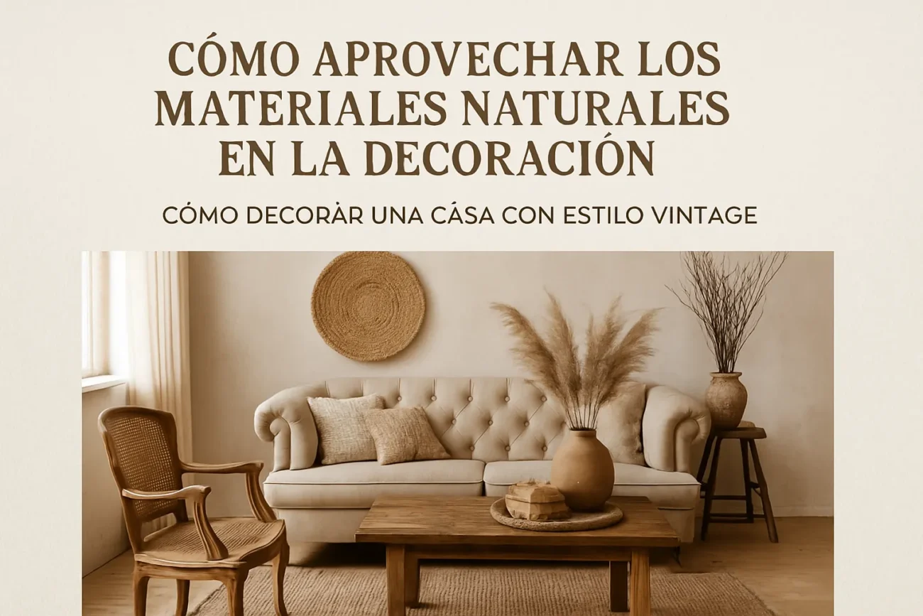cómo aprovechar los materiales naturales en la decoración Cómo decorar una casa con estilo vintage
