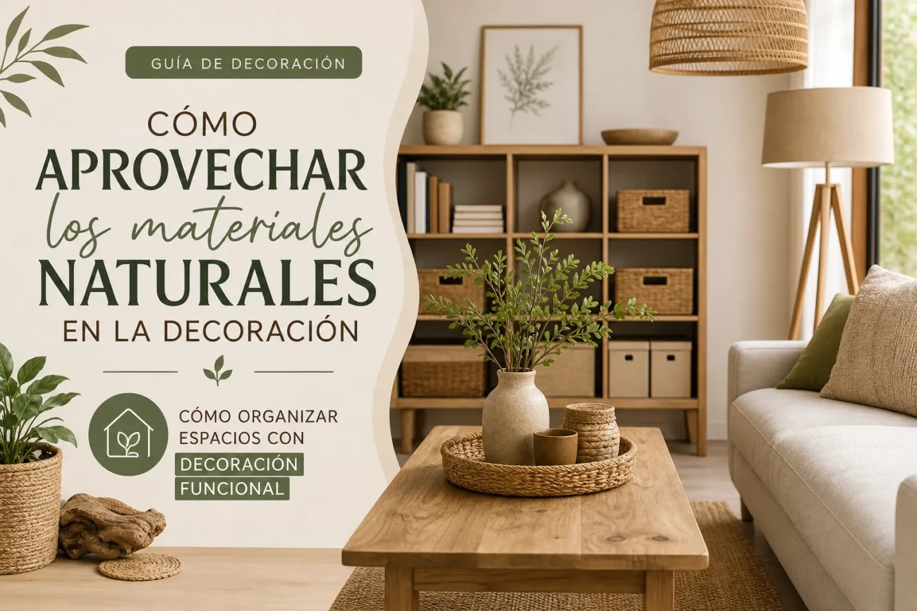 cómo aprovechar los materiales naturales en la decoración Cómo organizar espacios con decoración funcional