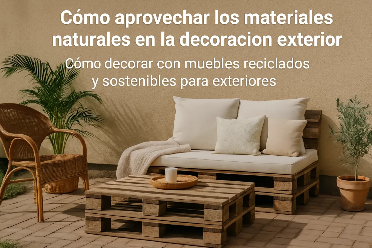 cómo aprovechar los materiales naturales en la decoración exterior Cómo decorar con muebles reciclados y sostenibles para exteriores