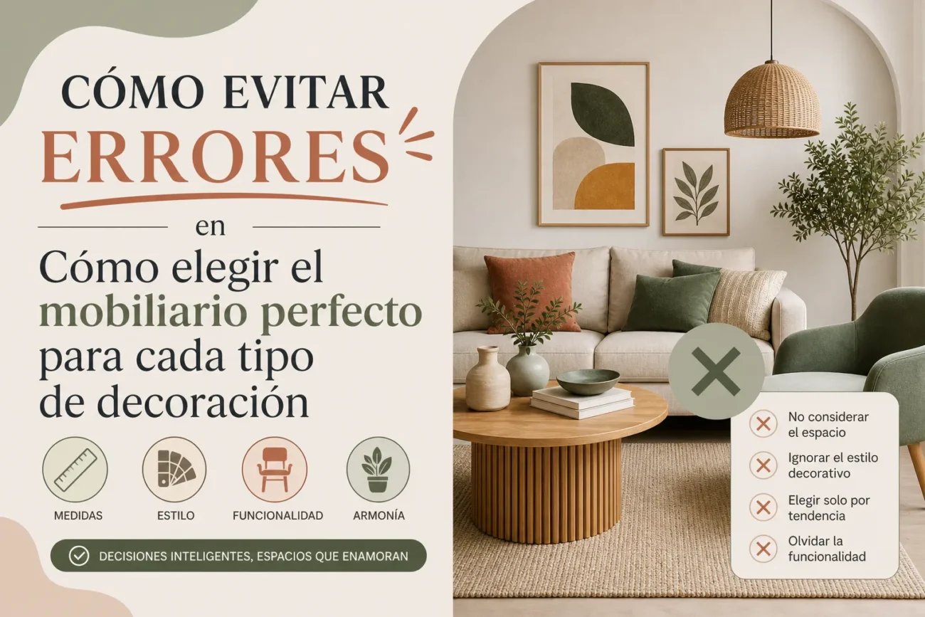 cómo evitar errores en Cómo elegir el mobiliario perfecto para cada tipo de decoración
