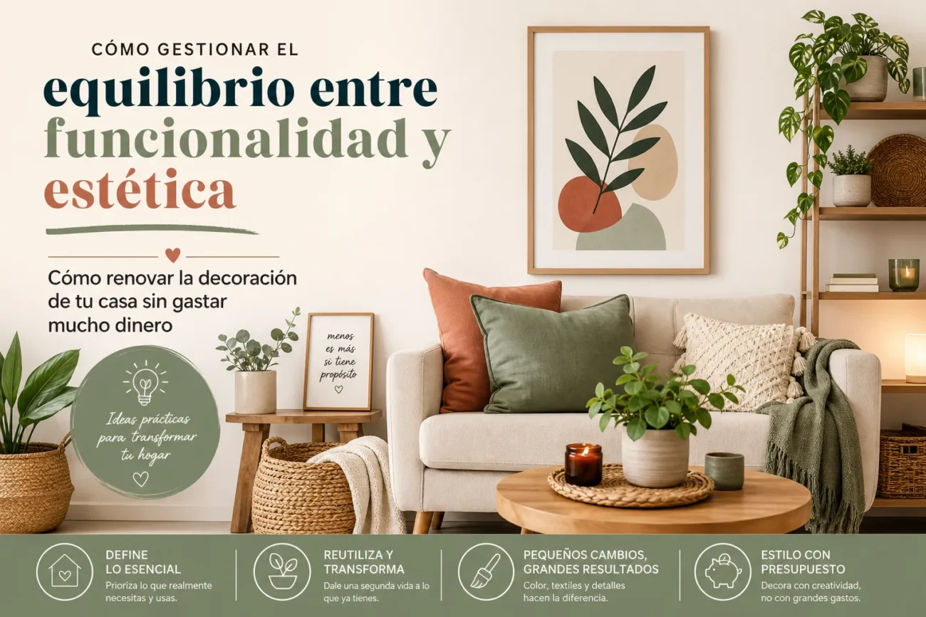 cómo gestionar el equilibrio entre funcionalidad y estética Cómo renovar la decoración de tu casa sin gastar mucho dinero