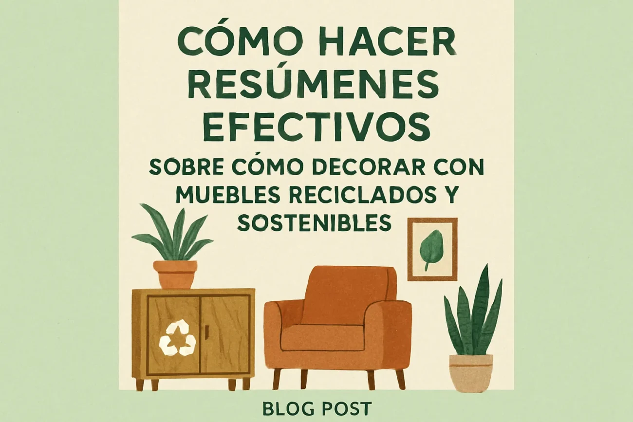 cómo hacer resúmenes efectivos sobre Cómo decorar con muebles reciclados y sostenibles