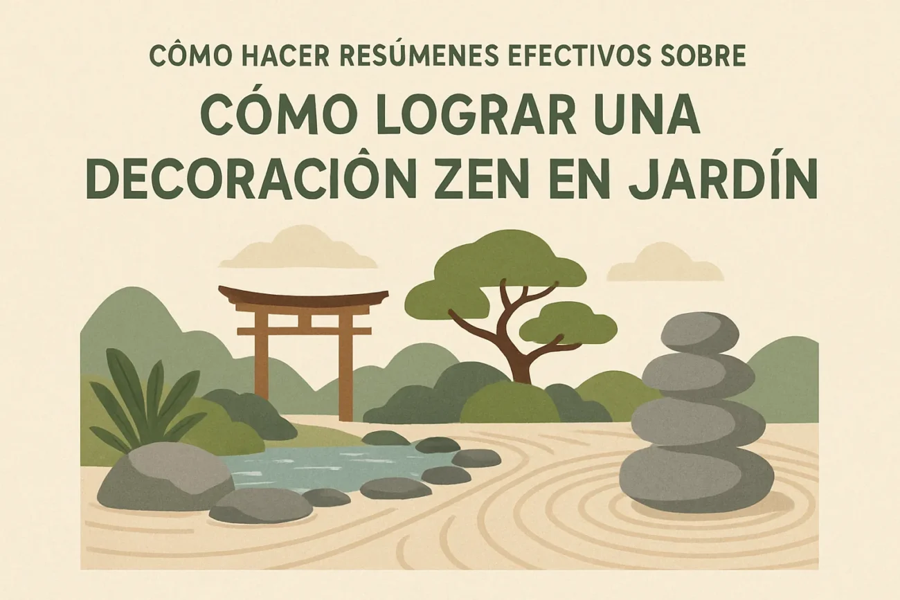 cómo hacer resúmenes efectivos sobre Cómo lograr una decoración zen en el jardín
