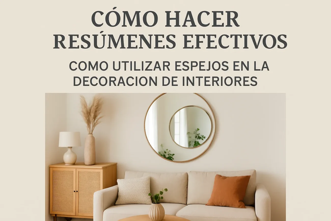 cómo hacer resúmenes efectivos sobre Cómo utilizar espejos en la decoración de interiores