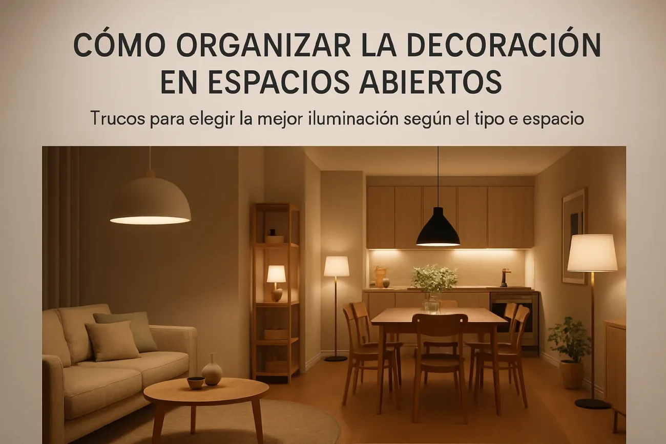 cómo organizar la decoración en espacios abiertos Trucos para elegir la mejor iluminación según el tipo de espacio