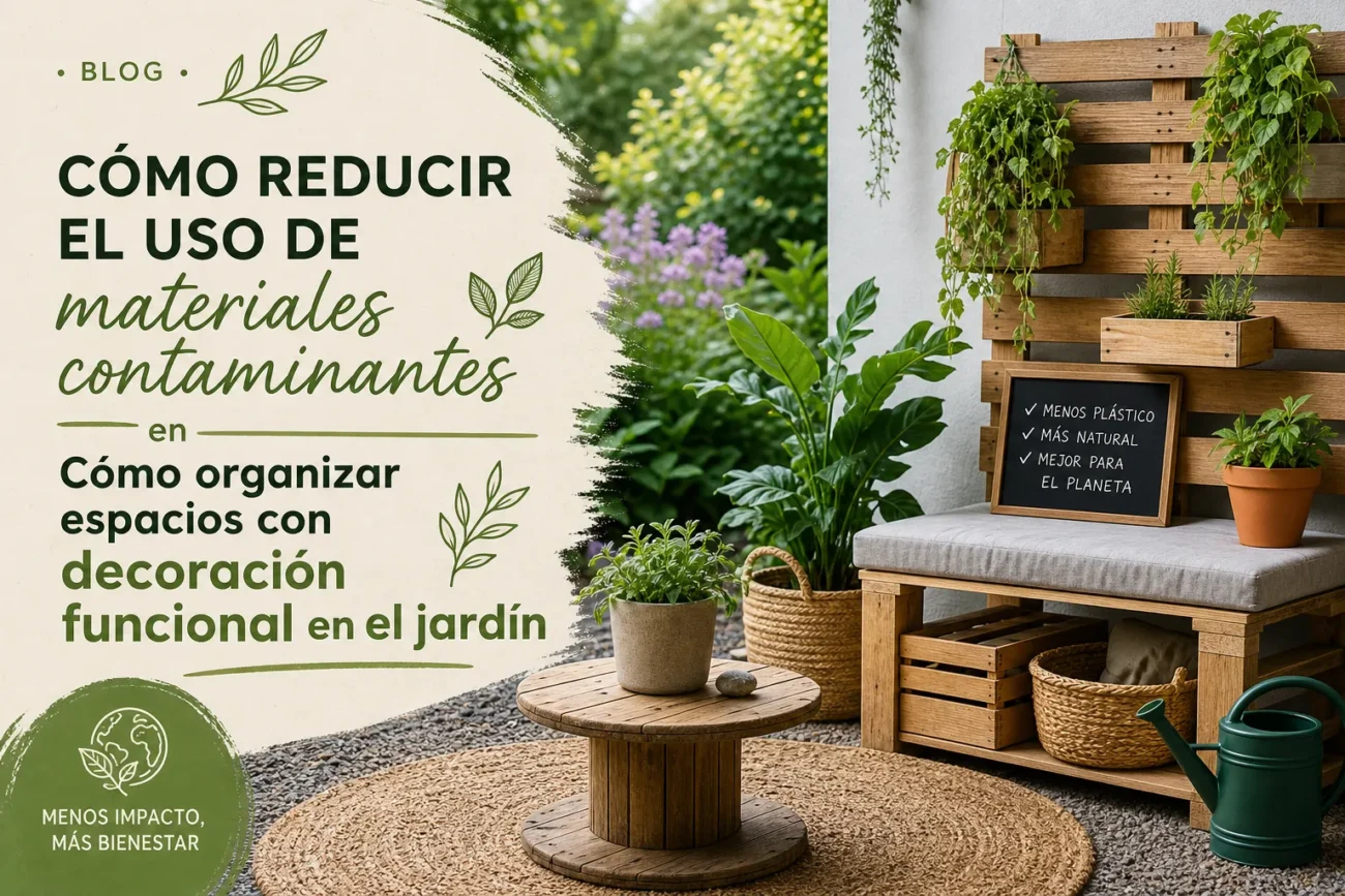 cómo reducir el uso de materiales contaminantes en Cómo organizar espacios con decoración funcional en el jardín