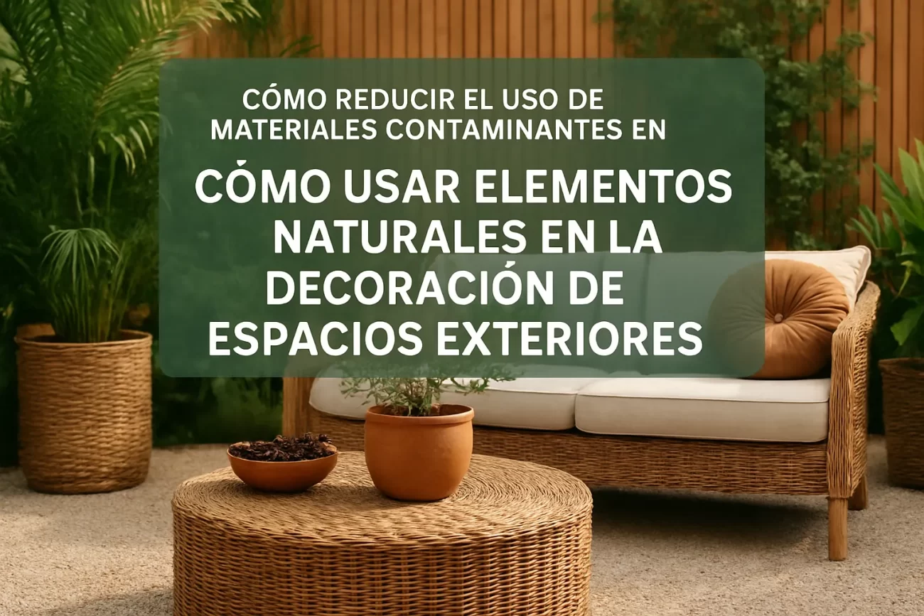 cómo reducir el uso de materiales contaminantes en Cómo usar elementos naturales en la decoración de espacios exteriores