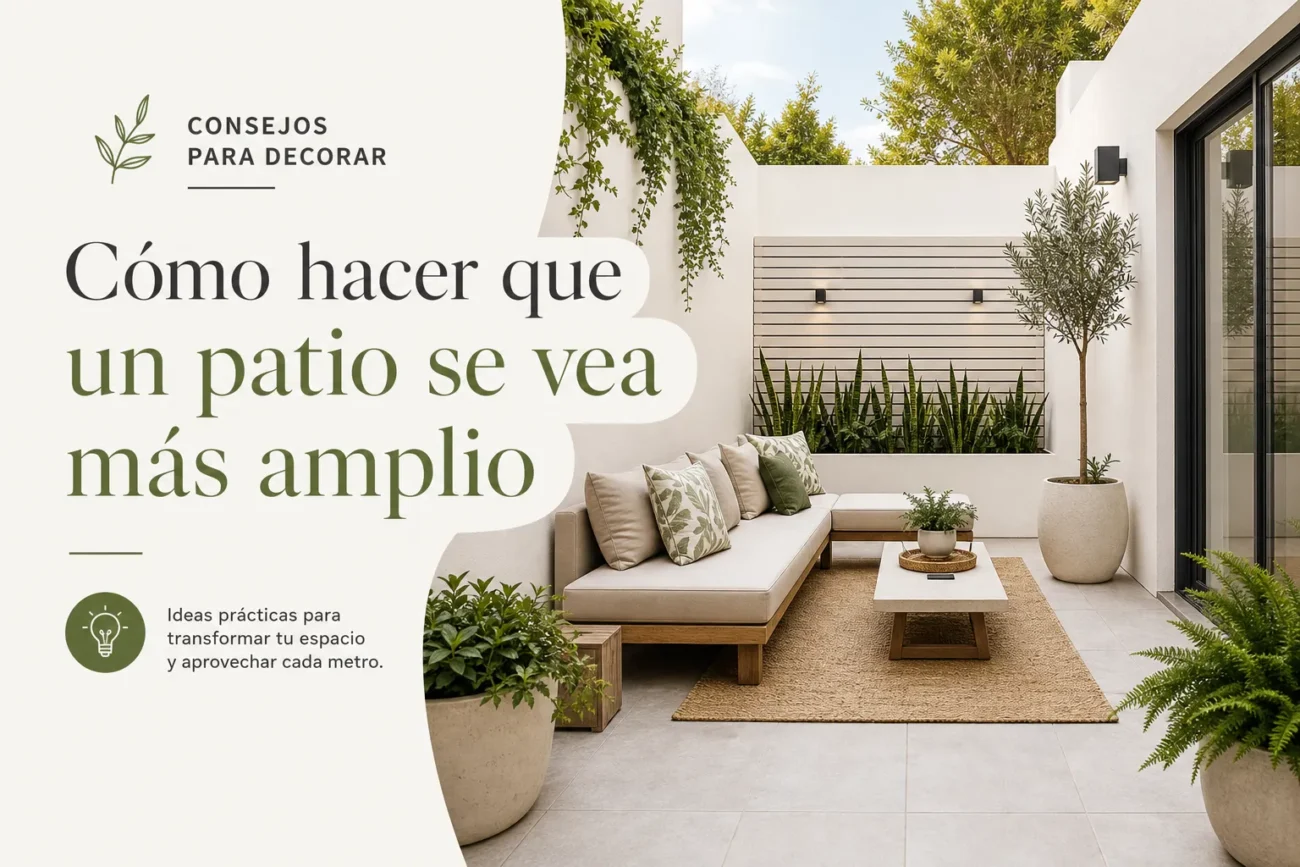 consejos para decorar Cómo hacer que un patio se vea más amplio