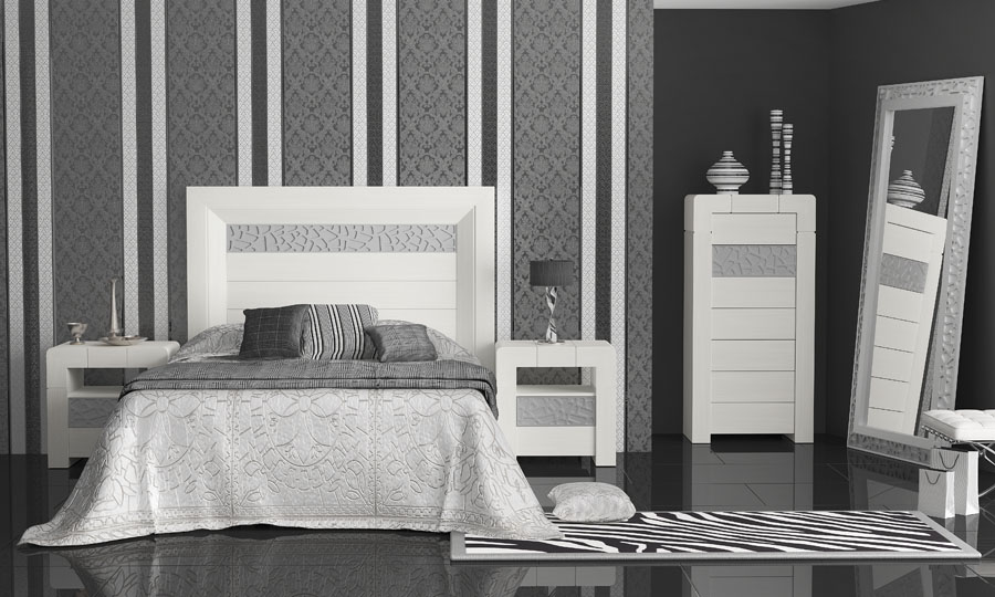 Decoración de dormitorios de color plata