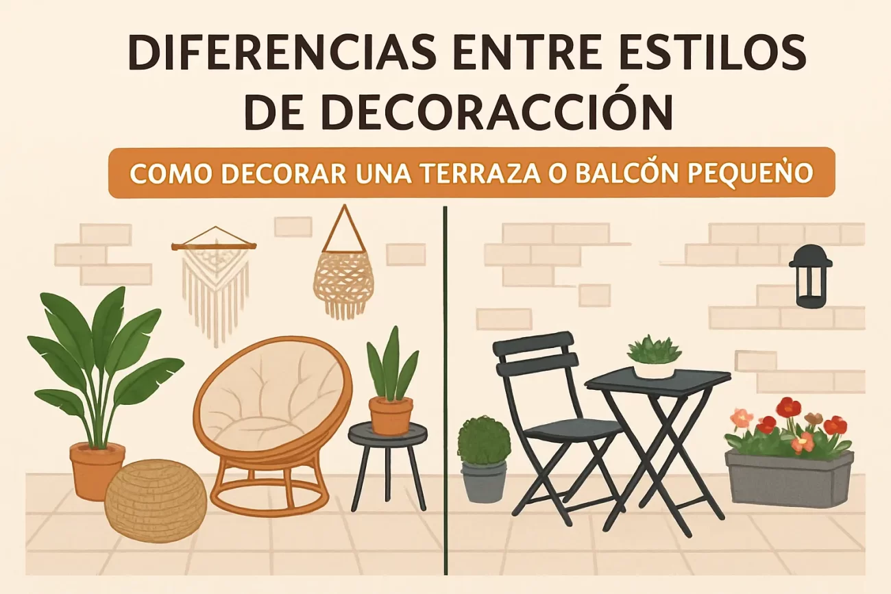 diferencias entre estilos de decoración Cómo decorar una terraza o balcón pequeño