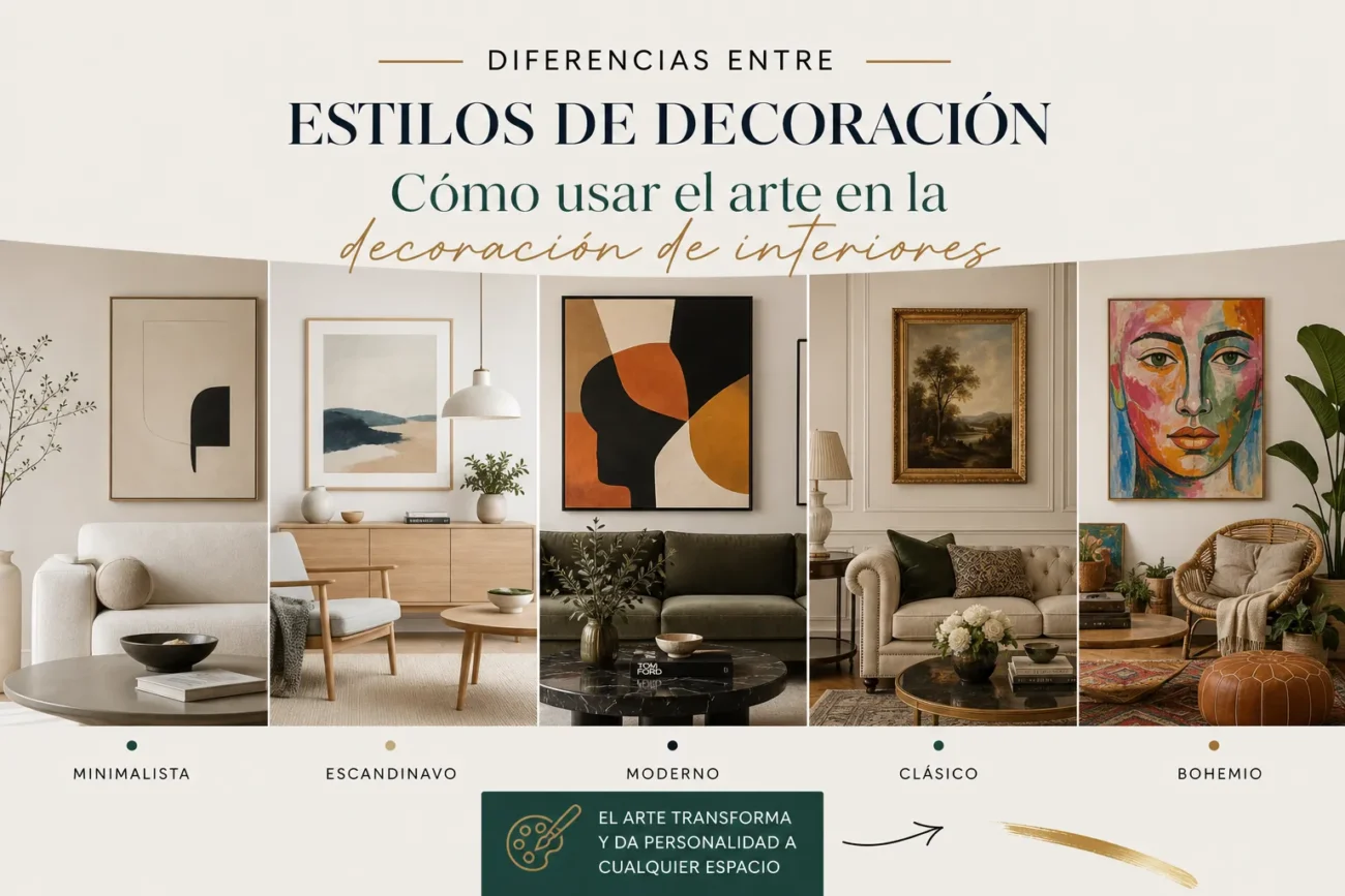 diferencias entre estilos de decoración Cómo usar el arte en la decoración de interiores