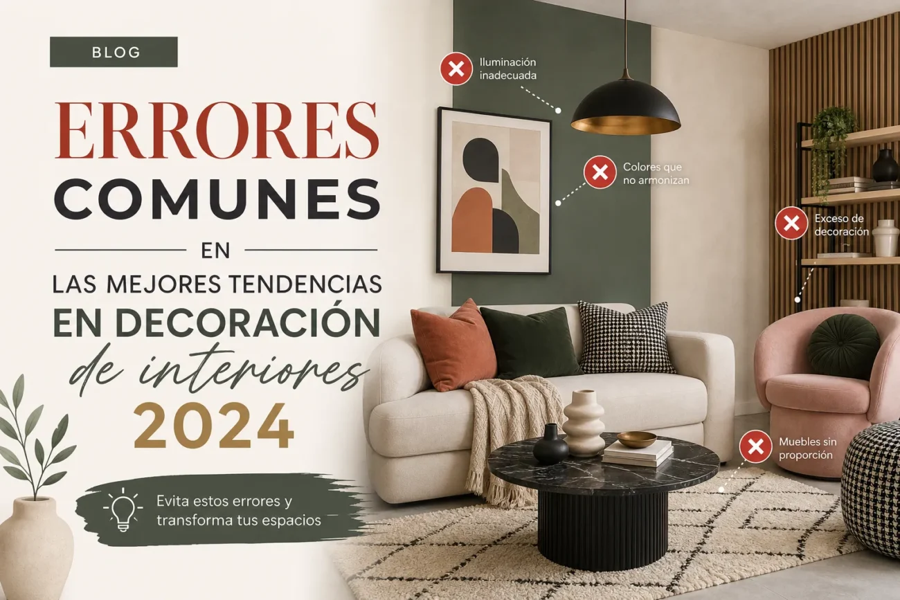 errores comunes en Las mejores tendencias en decoración de interiores 2024
