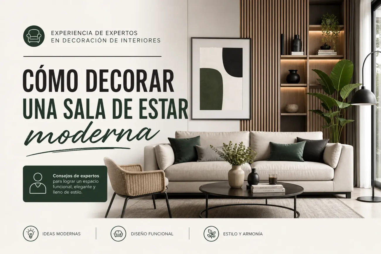 experiencia de expertos en decoración de interiores Cómo decorar una sala de estar moderna