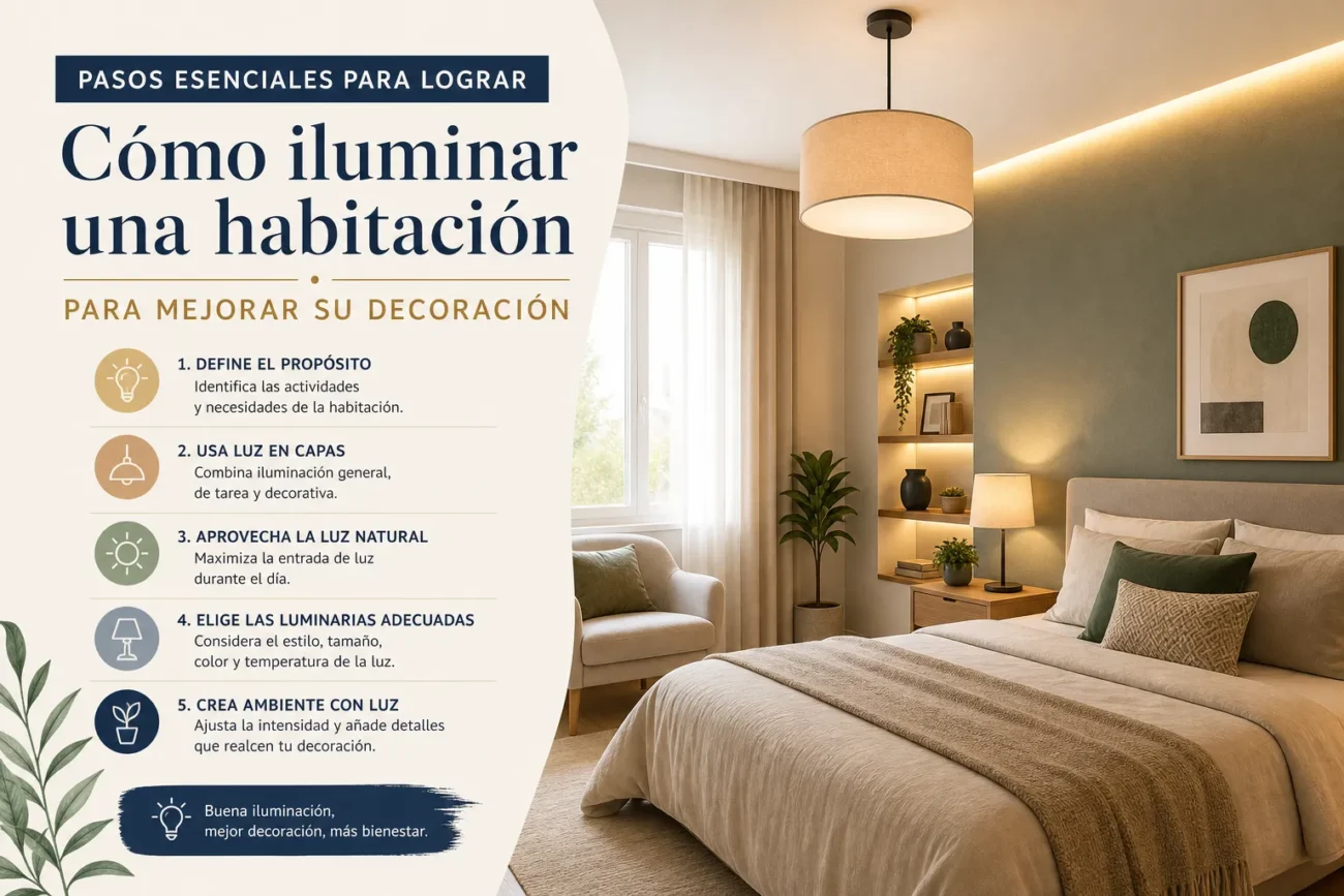 pasos esenciales para lograr Cómo iluminar una habitación para mejorar su decoración