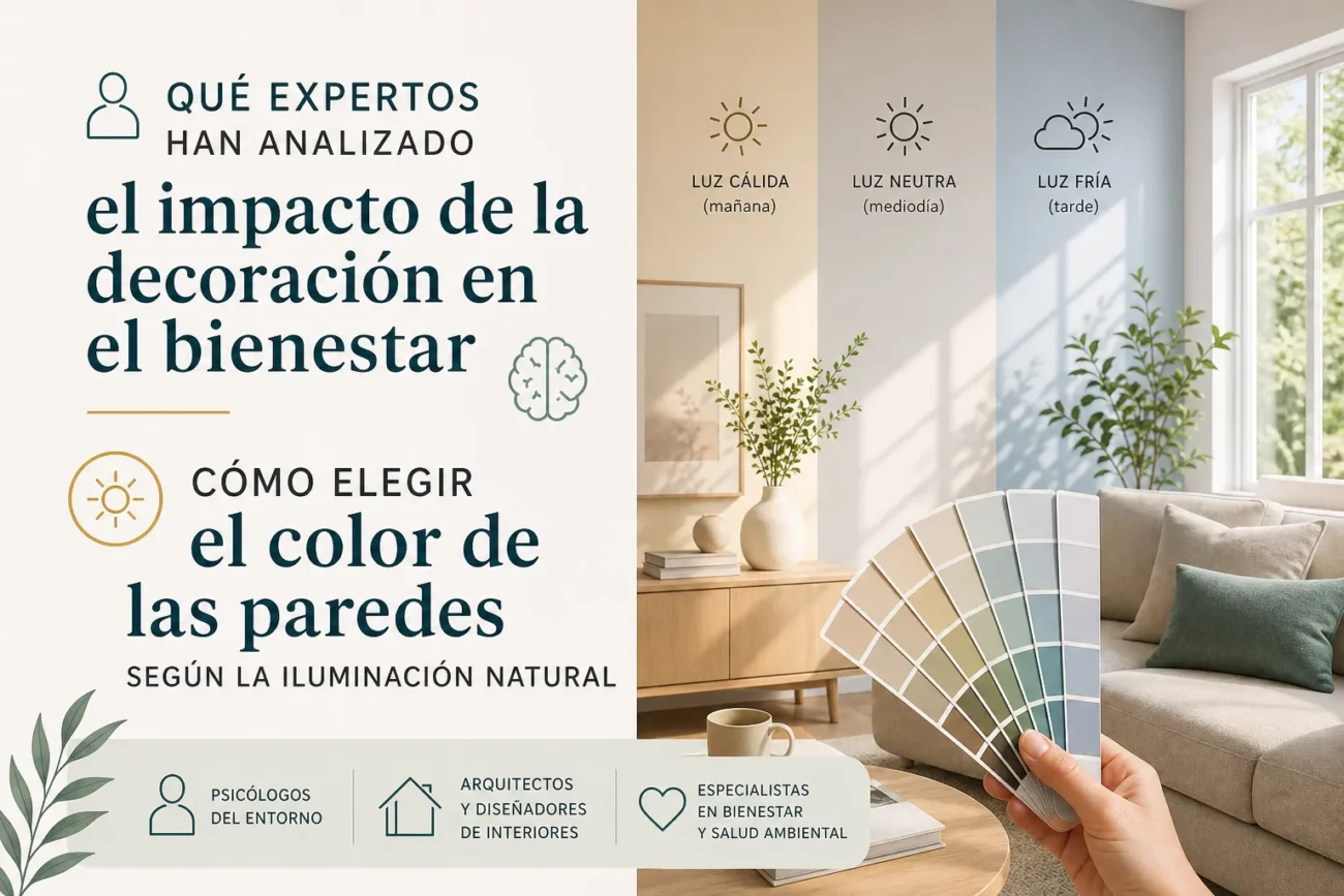 qué expertos han analizado el impacto de la decoración en el bienestar Cómo elegir el color de las paredes según la iluminación natural
