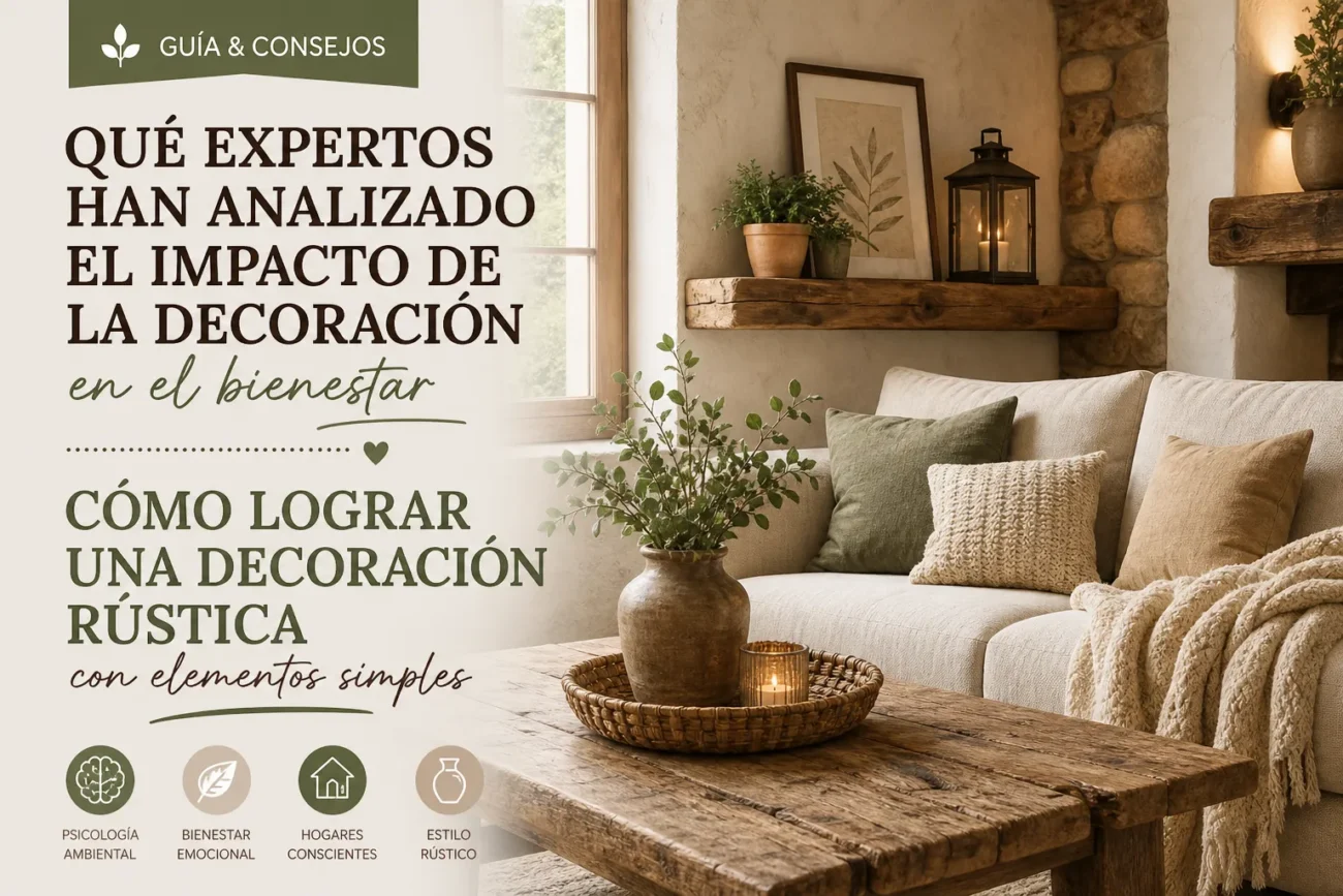 qué expertos han analizado el impacto de la decoración en el bienestar Cómo lograr una decoración rústica con elementos simples