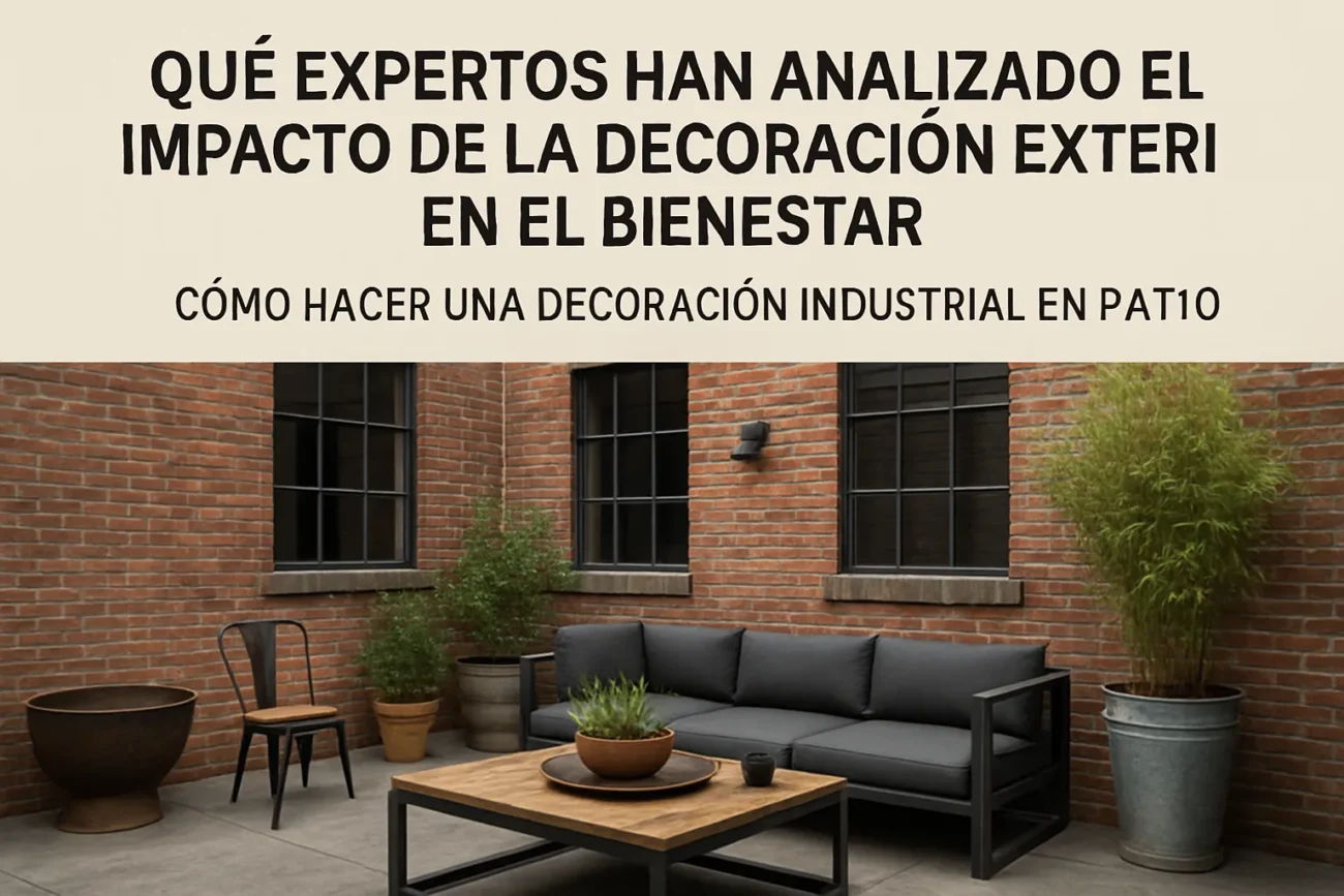 qué expertos han analizado el impacto de la decoración exterior en el bienestar Cómo hacer una decoración industrial en un patio