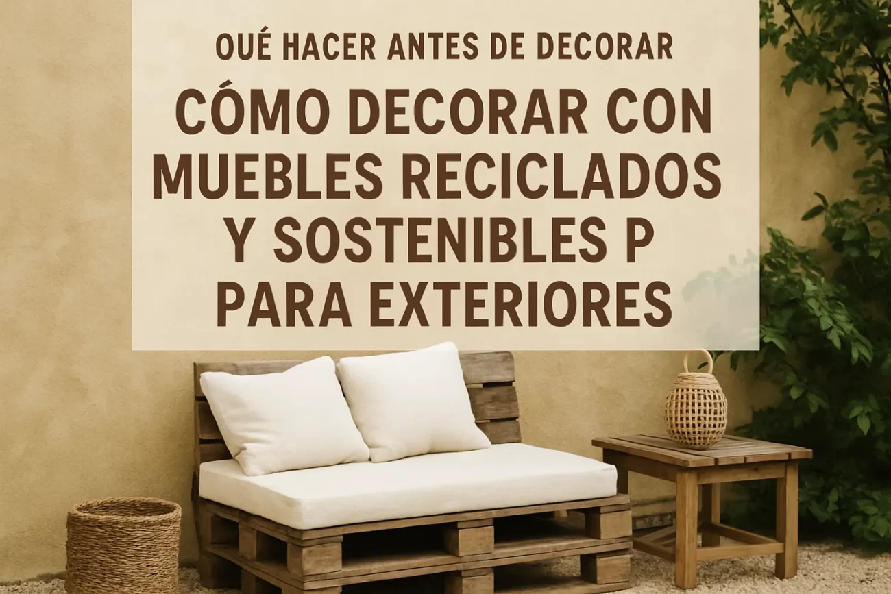 qué hacer antes de decorar Cómo decorar con muebles reciclados y sostenibles para exteriores