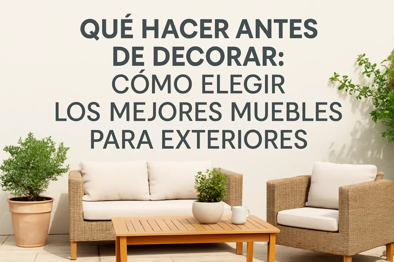 qué hacer antes de decorar Cómo elegir los mejores muebles para exteriores