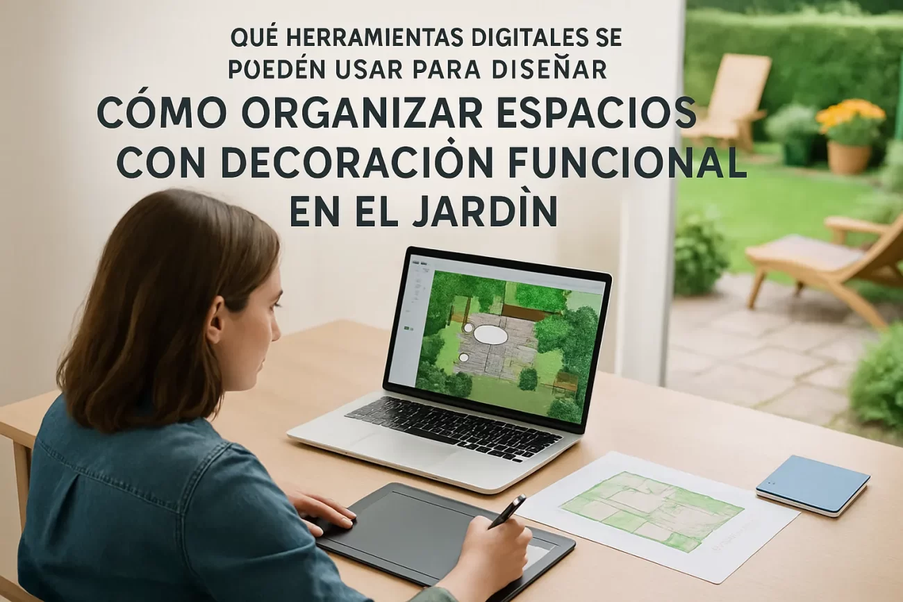 qué herramientas digitales se pueden usar para diseñar Cómo organizar espacios con decoración funcional en el jardín