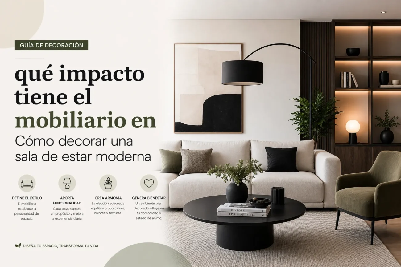 qué impacto tiene el mobiliario en Cómo decorar una sala de estar moderna