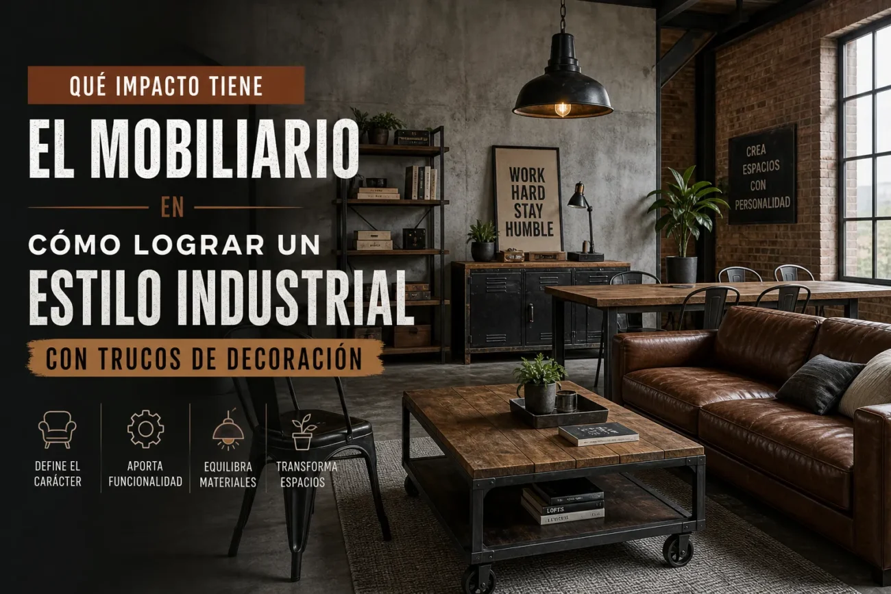 qué impacto tiene el mobiliario en Cómo lograr un estilo industrial con trucos de decoración