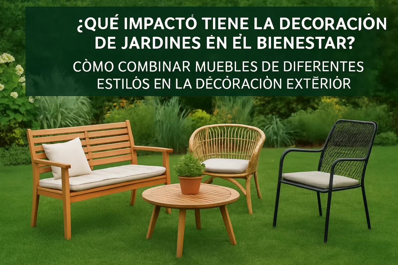 qué impacto tiene la decoración de jardines en el bienestar Cómo combinar muebles de diferentes estilos en la decoración exterior