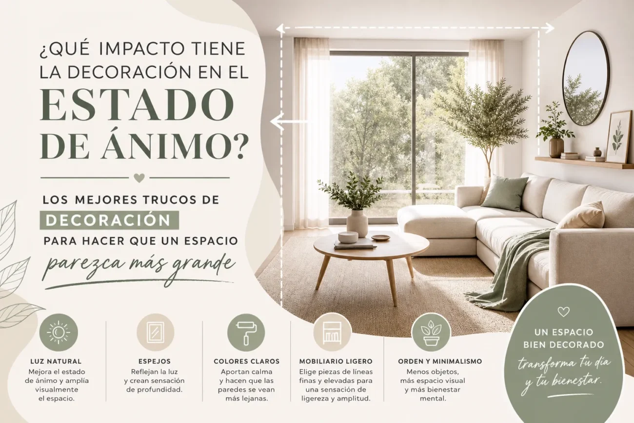 qué impacto tiene la decoración en el estado de ánimo Los mejores trucos de decoración para hacer que un espacio parezca más grande