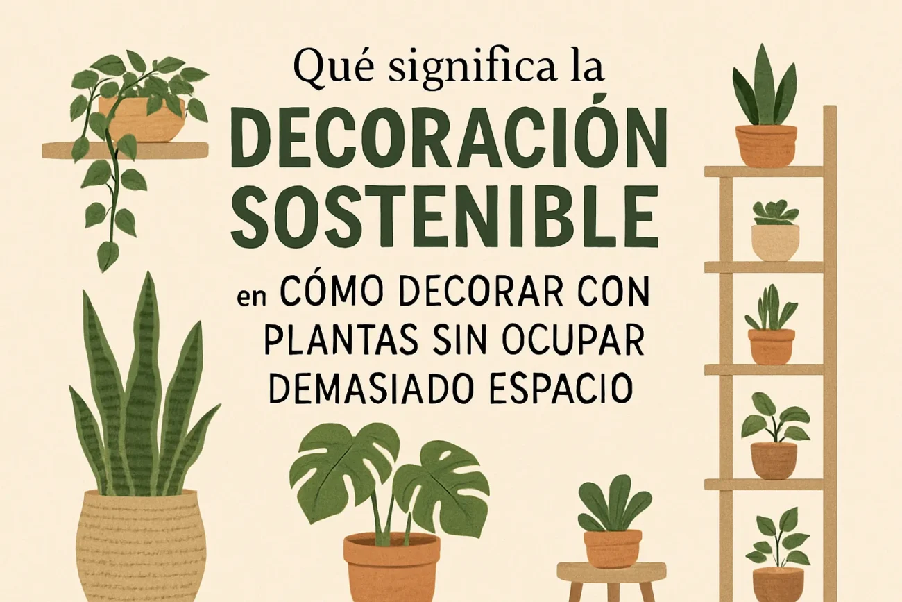 qué significa la decoración sostenible en Cómo decorar con plantas sin ocupar demasiado espacio