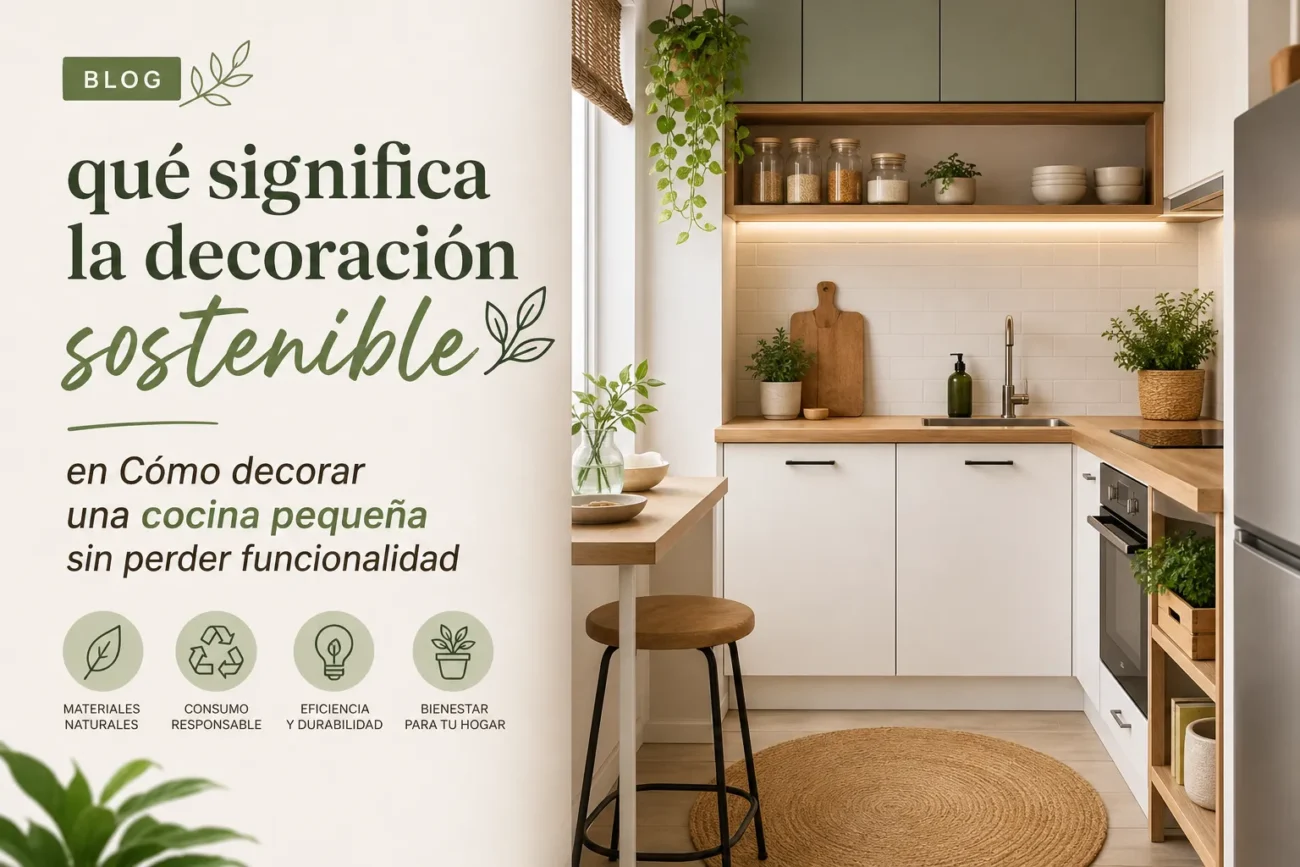 qué significa la decoración sostenible en Cómo decorar una cocina pequeña sin perder funcionalidad